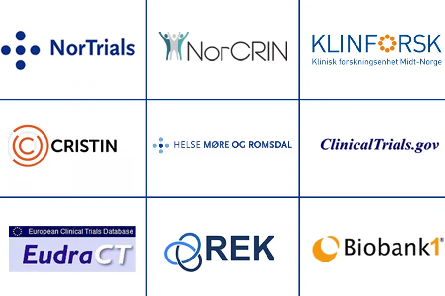 Samarbeidande aktørar knytt til kliniske studiar ved HMR